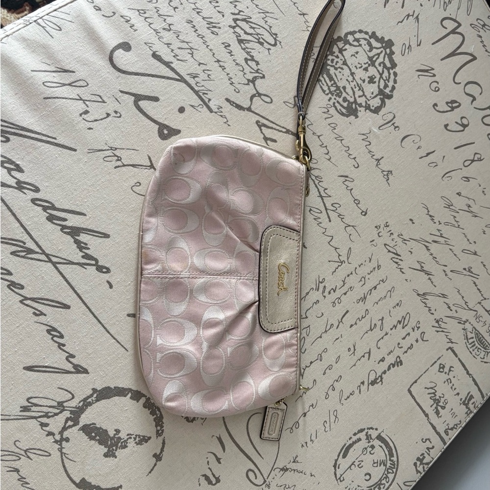 Coach Signature Pink Wristlet